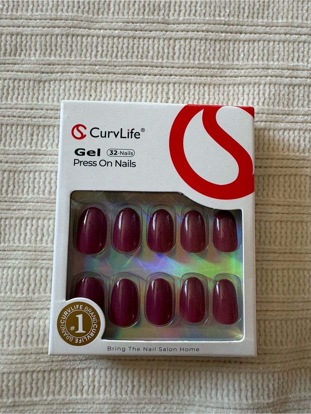 Curvlife Gel Press On Nails – Deep Plum - Picture 1 of 7